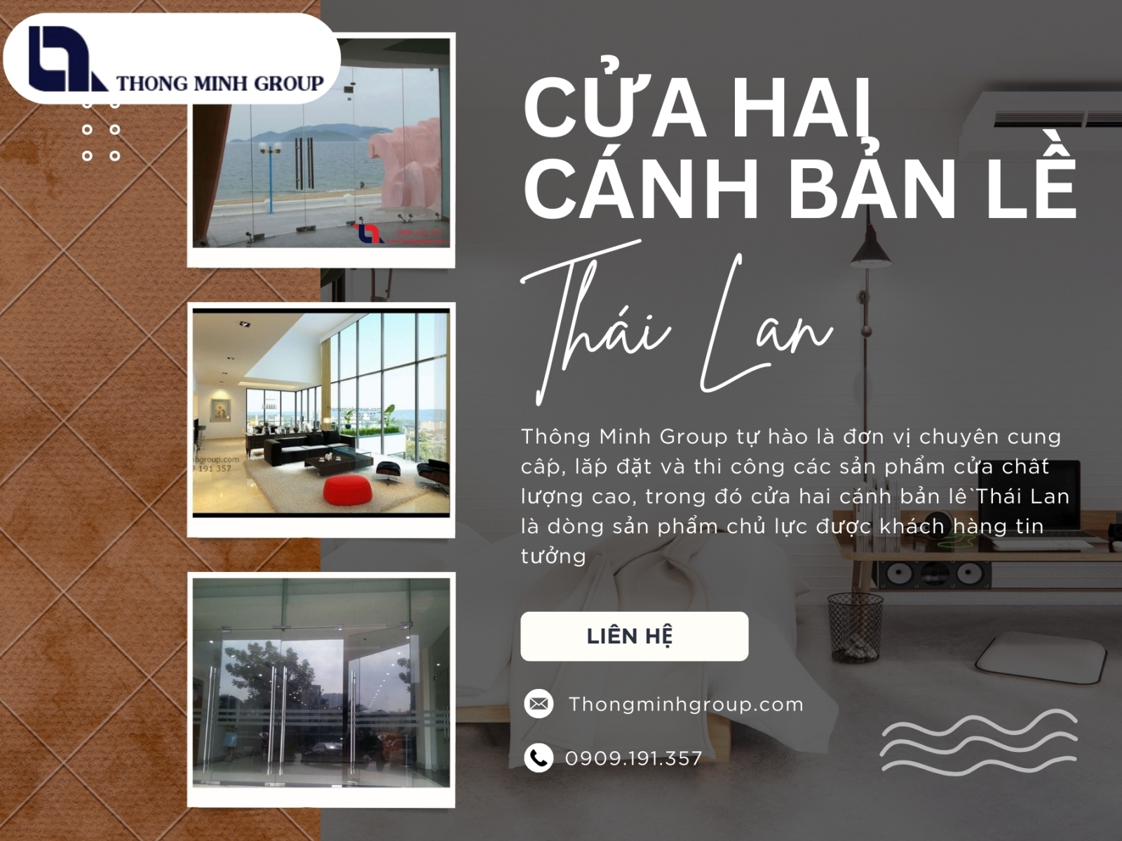 Cửa hai cánh bản lề Thái Lan 